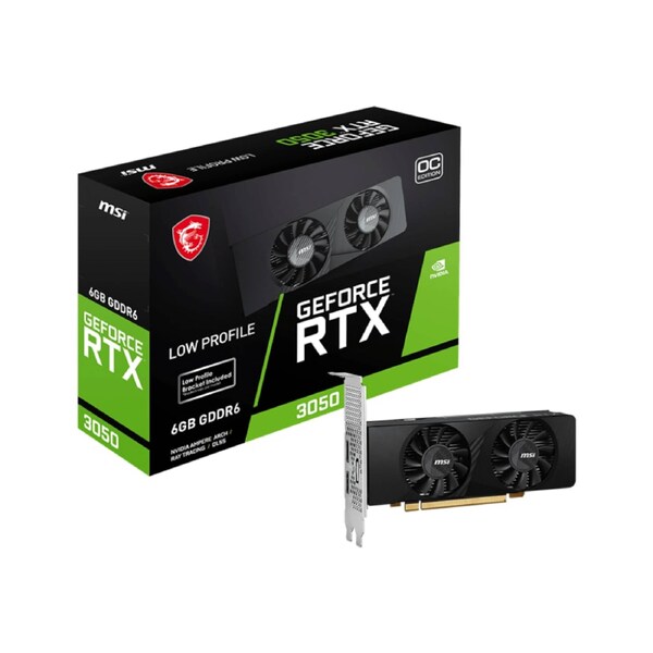 6GB MSI RTX 3050 Low Profile GPU RTX 3050/6GB GDDR6/1492MHz/Cuda 2304/Dual