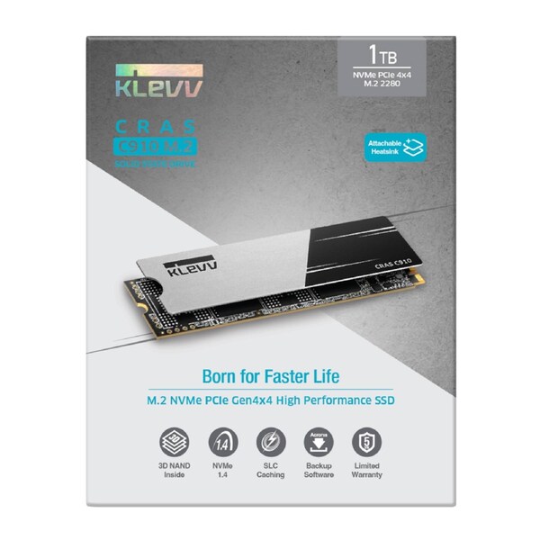 4TB KLEVV CRAS C910 M.2 SSD 4TB/M.2 2280/Gen4x4/Read 5000MB/s Write