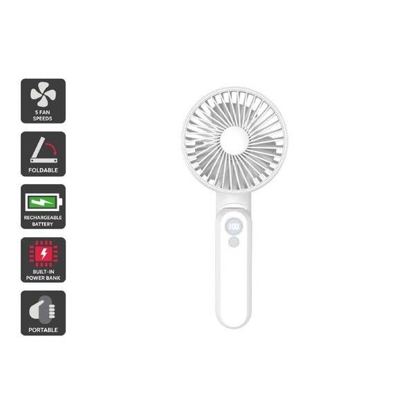 Foldable Handheld Fan with Power Bank