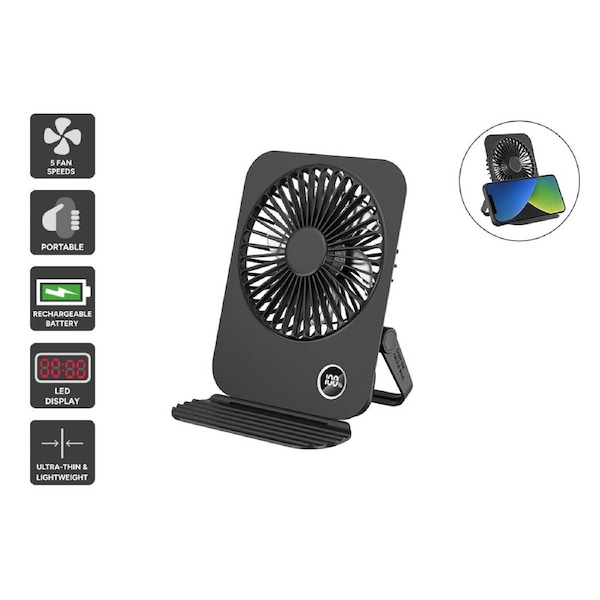 Mini Desktop Fan with Phone Stand