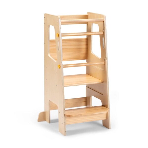 PlayPals Toddler Learning Tower Adjustable Height Step Stool Anti-Slip Nartual