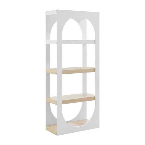Janna Bookcase Bookshelf Display Unit 4 Tier Oak and White