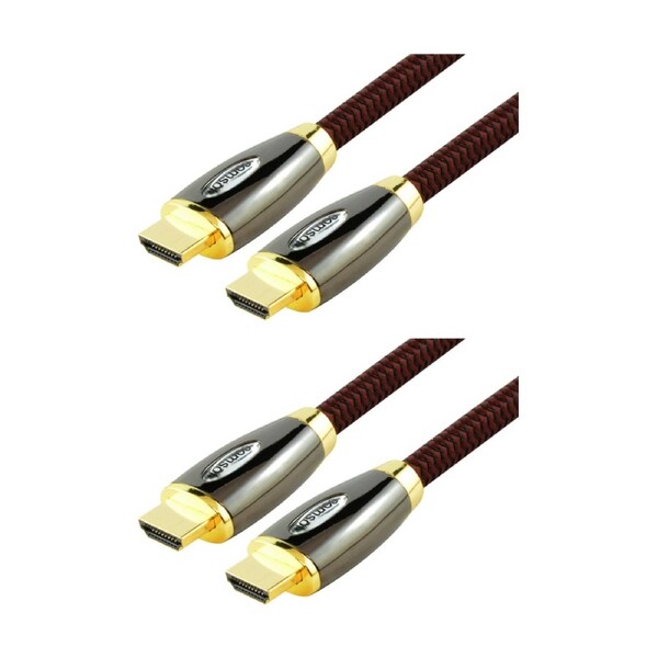 2PK Comsol Male-to-Male Premium High Speed HDMI 4K 1080p Cable With Ethernet 1m
