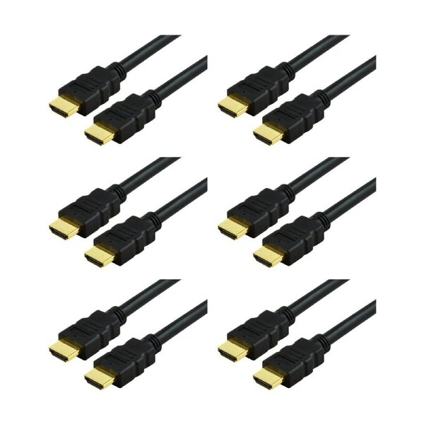 6PK Comsol Male-to-Male High Speed HDMI 4K 1080p Support Cable With Ethernet 2m