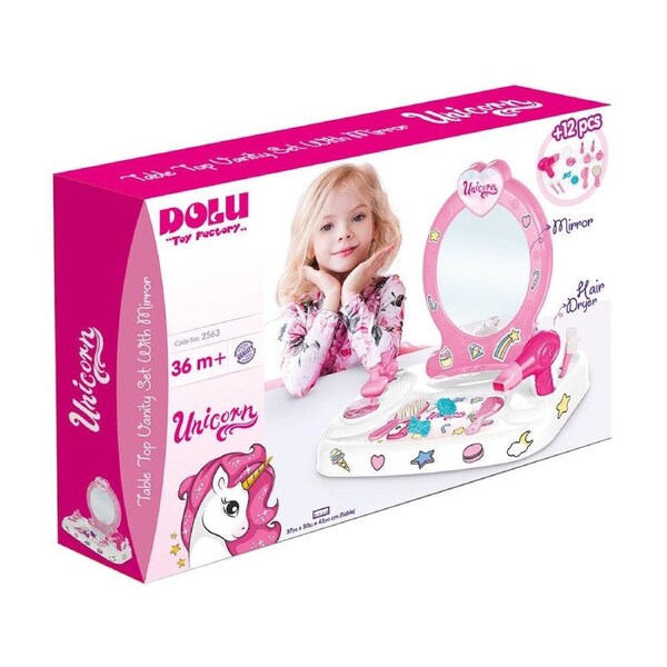 Dolu Unicorn Table Top Vanity Set with Mirror