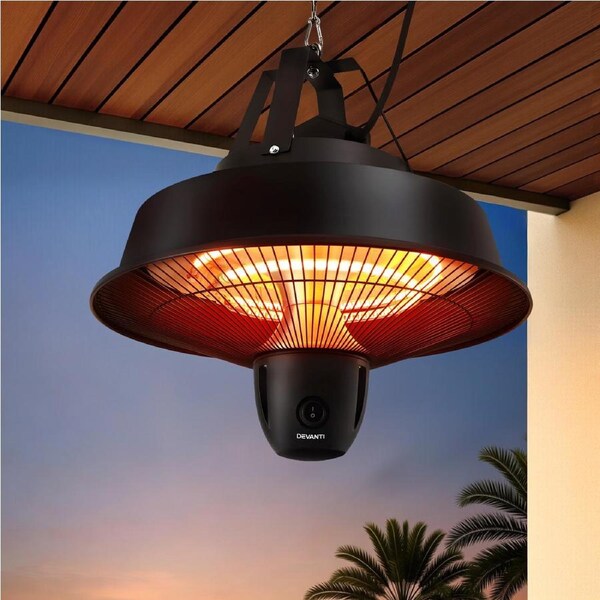 Devanti 2000W Electric Patio Heater Ceiling Mounted Hanging Heaters Remote
