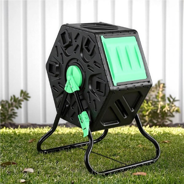 Gardeon Compost Bin 65L Composter Tumbler Single Chamber Rotating With Sliding Door