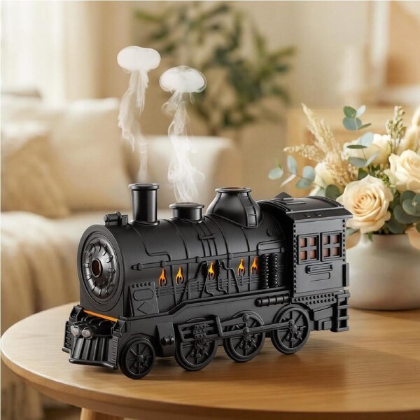 Devanti Train Aroma Diffuser, 300ml Essential Oil Humidifier with Smoke-Ring Mode