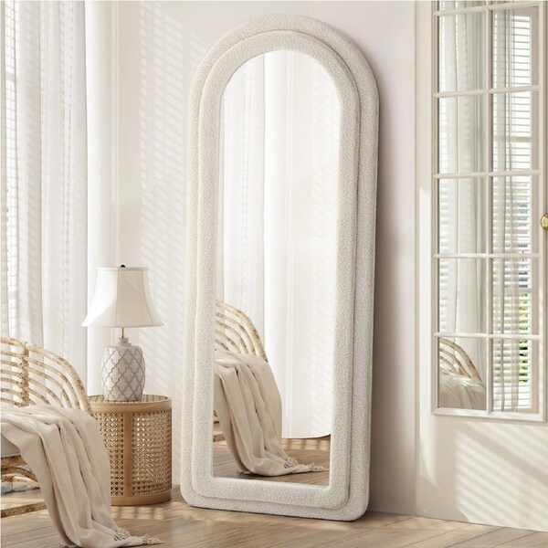 Oikiture 1.8M Full Length Mirror Boucle Frame Floor Mirrors Dressing Bedroom