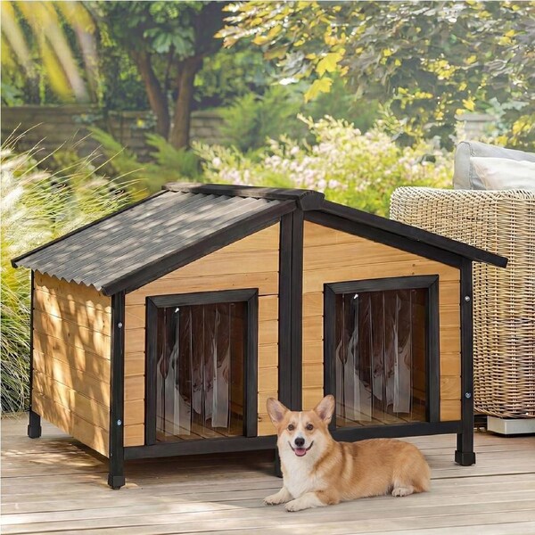 Alopet Dog Kennel Outdoor Indoor Pet House Wooden Cage Puppy Cabin Crate Kennels