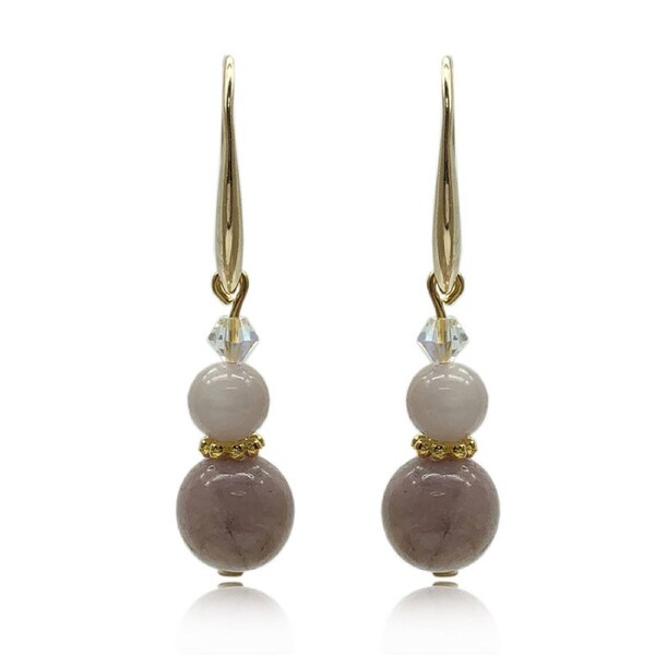 Kunzite Gemstones & Swarovski® Crystal Earrings