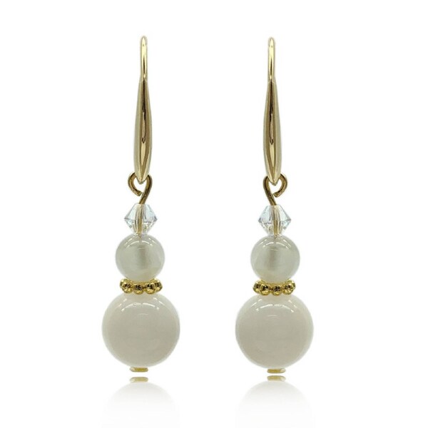 Moonstone Gemstones & Swarovski® Crystal Earrings