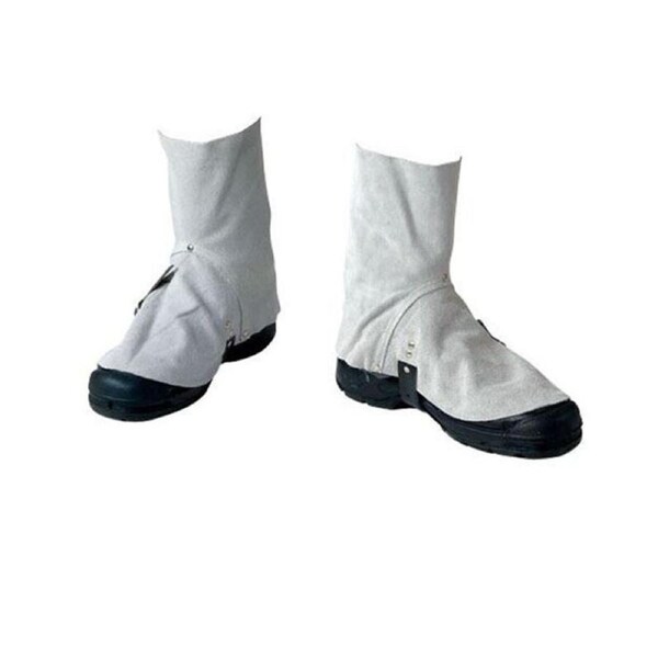 ELLIOTTS Chrome Leather Welders Spats With Strap Buckle Closure - SWS7SBC