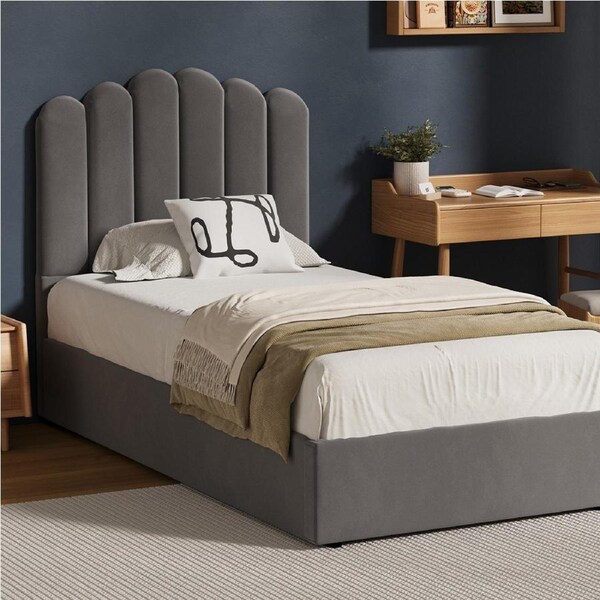Oikiture Bed Frame Queen Double King Single Size Gas Lift Bed Base With Storage Velvet King Single