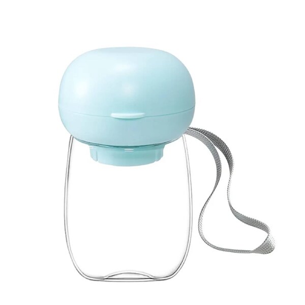 blue 300ml Outdoor Portable Traveling Cup Water Bottle Feeding Bowl With Lanyard