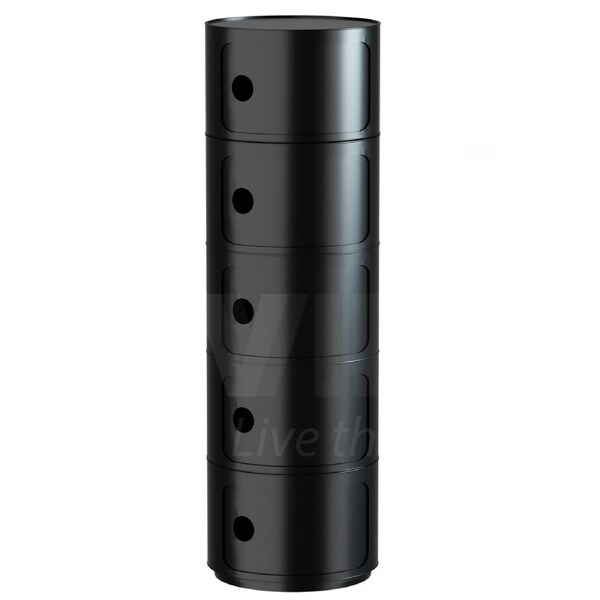 MIUZ Replica Componibili Round Storage Cabinet - 4 Sizes 5 Tier Black