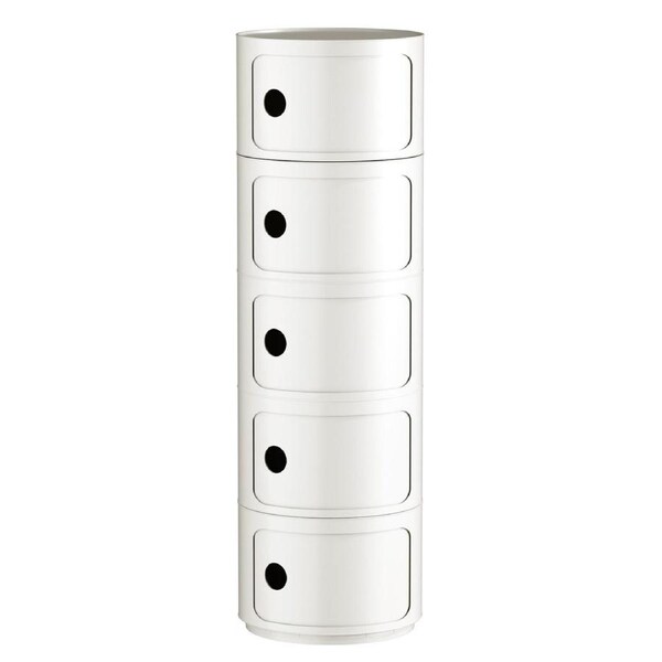 MIUZ Replica Componibili Round Storage Cabinet - 4 Sizes 5 Tier Cream White