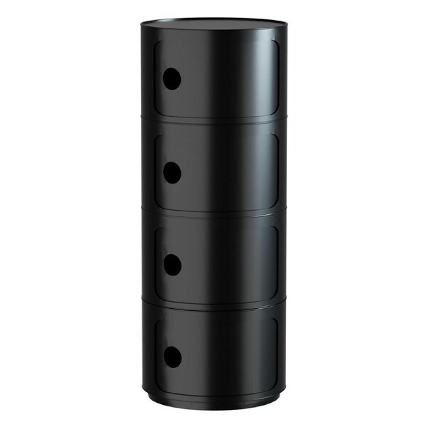 MIUZ Replica Componibili Round Storage Cabinet - 4 Sizes 4 Tier Black