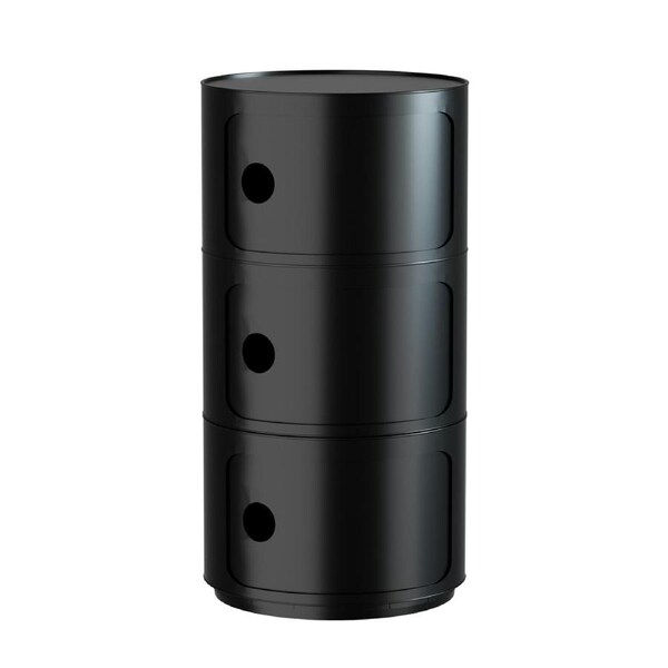 MIUZ Replica Componibili Round Storage Cabinet - 4 Sizes 3 Tier Black