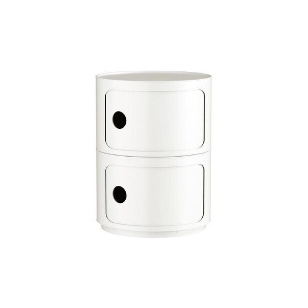 MIUZ Replica Componibili Round Storage Cabinet - 4 Sizes 2 Tier Cream White