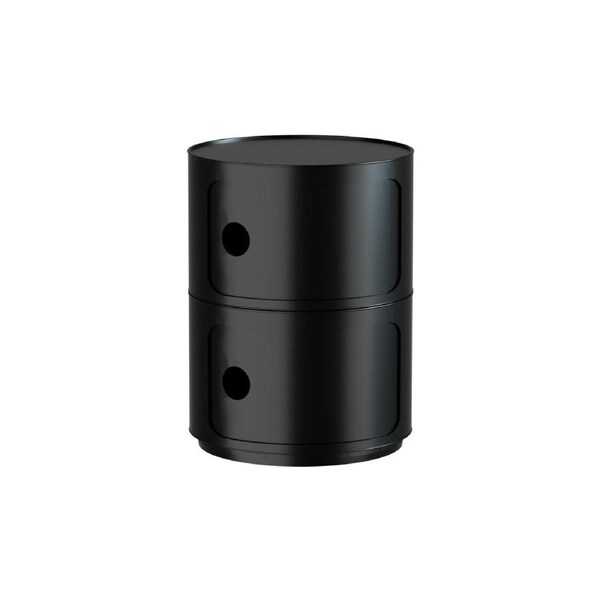 MIUZ Replica Componibili Round Storage Cabinet - 4 Sizes 2 Tier Black
