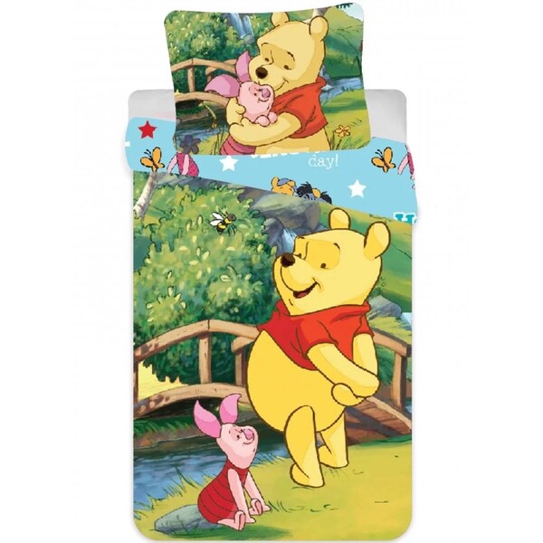 Disney Winnie the Pooh Beautiful Kids Cotton Quilt Cover Set for Toddler Bed
