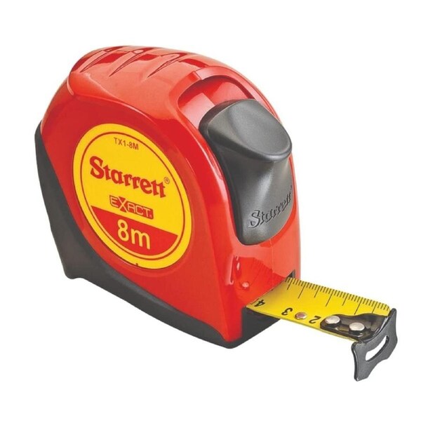 STARRETT 8mx25mm Exact Plus ABS Plastic Case Measuring Pocket Tape - KTX1-8M-N