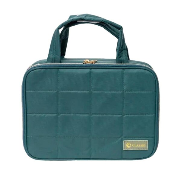 Glasari On-The-Glow Cosmetic Case Multiple Pockets Built-In Mirror Ocean