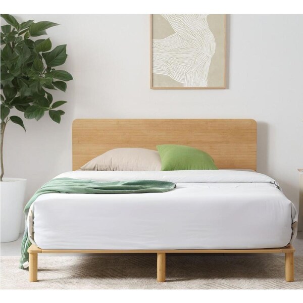Zinus Arden Bed Frame Japandi Queen Double King Single Sizes Arden Bamboo Wood Timber Platform Base Single