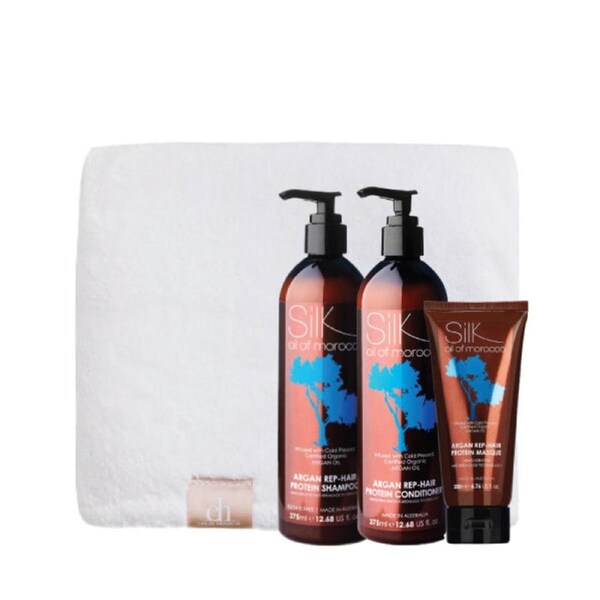 Silk Oil of Morocco - Argan Deep Conditioning REP-Hair Protein Treatment - Value Pack