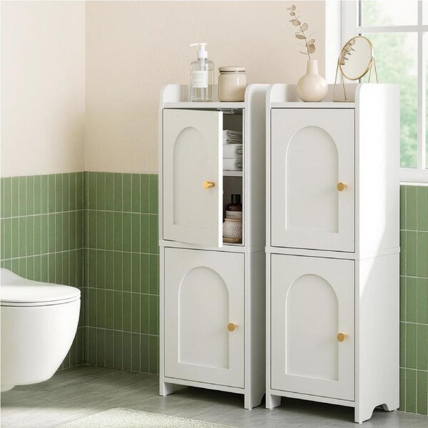 2x Artiss Bathroom Storage Cabinet 75cm White