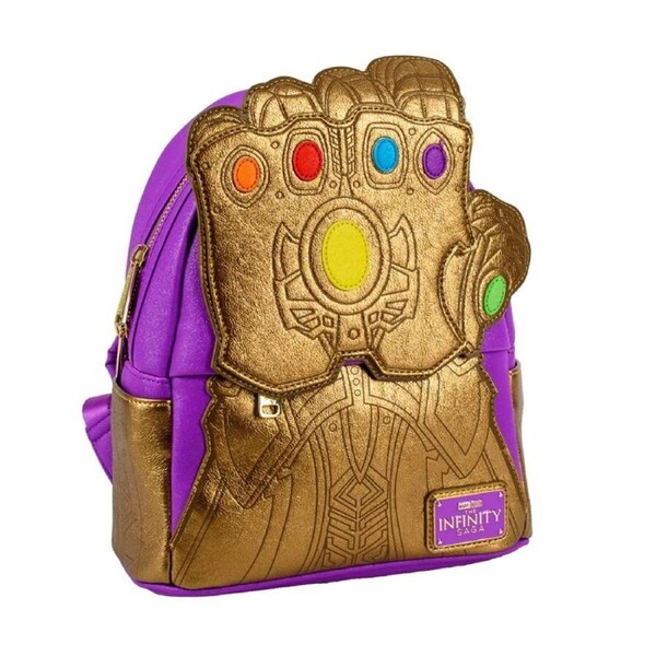 LOUNGEFLY MARVEL Kid's Comics Thanos Gauntlet Metallic Mini Backpack - MVBK0299