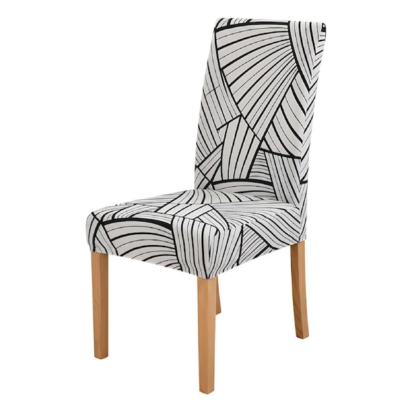 Anyseat Chair Cover White With 3D Stripe Pattern Elastic Slipcover Dining Decor