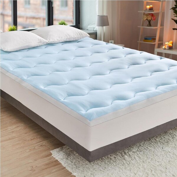 LINENOVA Cooling Mattress Topper 1000GSM Breathable Comfy 5cm Thick Underlay For Hot Sleeper King