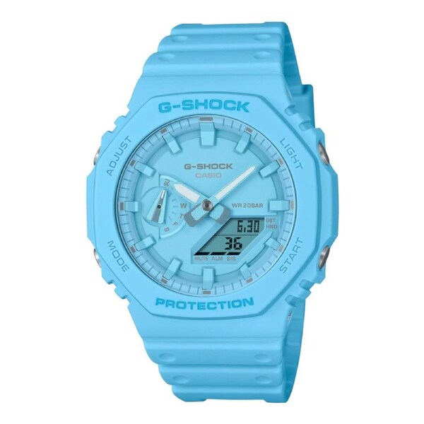 Casio G-Shock GA-2100-2A2 Mens Watch Blue Dial Blue Resin Band 200M