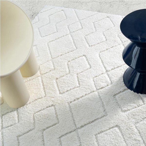 Loopsie Albo Ivory Diamond Rug 230cm x 160cm