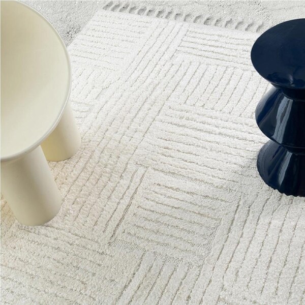 Loopsie Arbori Ivory Abstract Rug 290cm x 200cm