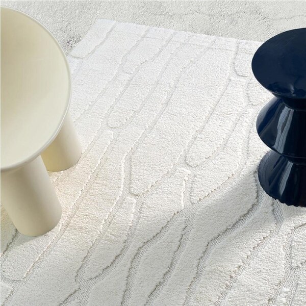 Loopsie Vorey Ivory Abstract Rug 330cm x 240cm