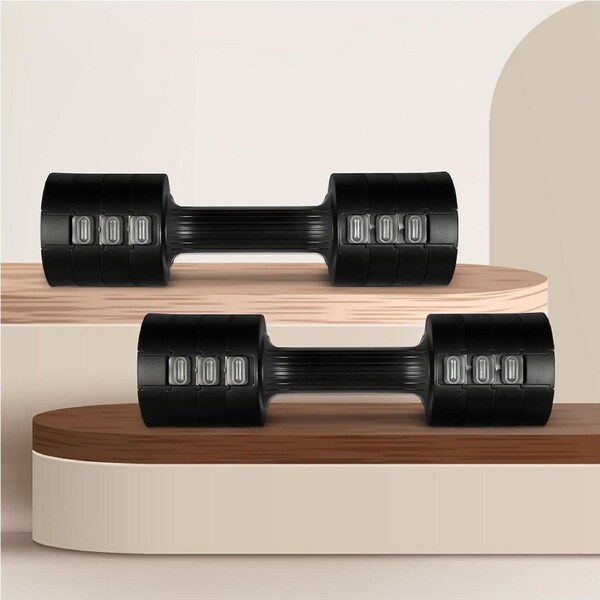 Centra Pair Adjustable Dumbbells 1-2.5kg Metal Home Gym Exercise Weight Training Black