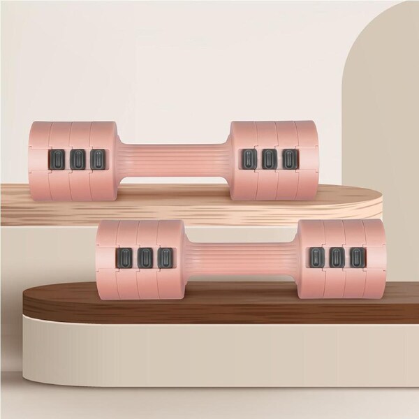 Centra Pair Adjustable Dumbbells 1-2.5kg Metal Home Gym Exercise Weight Training Pink