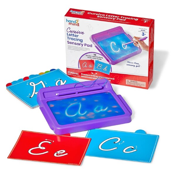 Hand2Mind Cursive Letter Tracing Sensory Pad