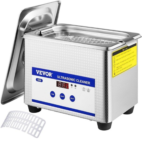 0.8L Professional Ultrasonic Cleaner 304 Stainless Steel Digital Lab Ultrasonic Cleaner with Timer for Jewelry Watch Glasses Circuit Board Dentures Small Parts Dental Instrument (0.8L)
