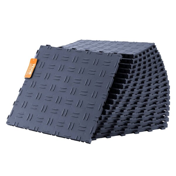 Garage Tiles Interlocking, 12 x 12 x 0.53 inch 50 Pack Garage Floor Covering Tiles, Non-Slip Double-Sided Texture Garage Flooring Tiles, for Garages, Basements, Repair Shops, Graphite Gray