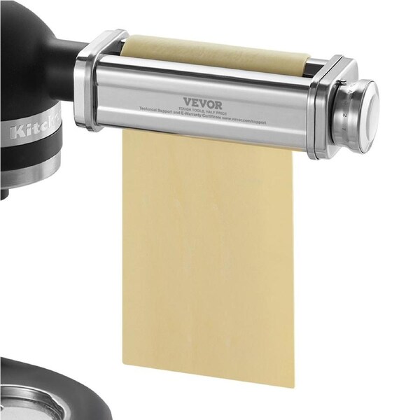 Pasta Attachment for KitchenAid Stand Mixer, Stainless Steel Pasta Sheet Roller Attachment, Pasta Maker Machine Accessory with 8 Adjustable Thickness Knob, KitchenAid Pasta Attachment by VEVOR
