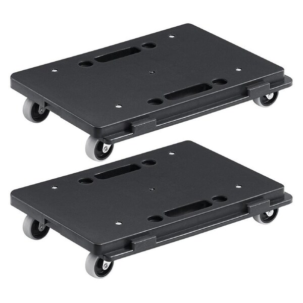 Furniture Dolly, 500 lbs Capacity Each Count, Furniture Mover with Wheels, Portable Moving Rollers 4 Wheels Heavy Duty, Small Flat Dolly Cart with Interlocking for Heavy Furniture, 2 Pack, Black
