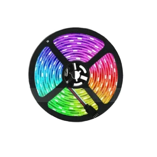 Deal365 5M 5050 RGB SMD LED Strip Light and Bluetooth Remote 12V Power Supply