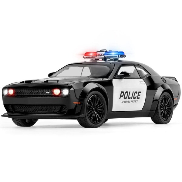 HOLALA Hellcat Police Car Toys Pull Back Diecast Model Car with Light and Sound