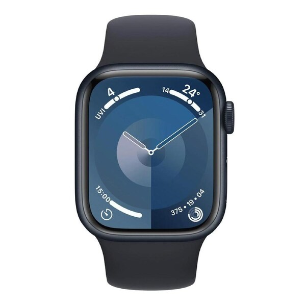 Apple Watch Series 9 45mm GPS + Cellular Midnight Aluminium Case w/ Midnight Sport Band (M/L) Black