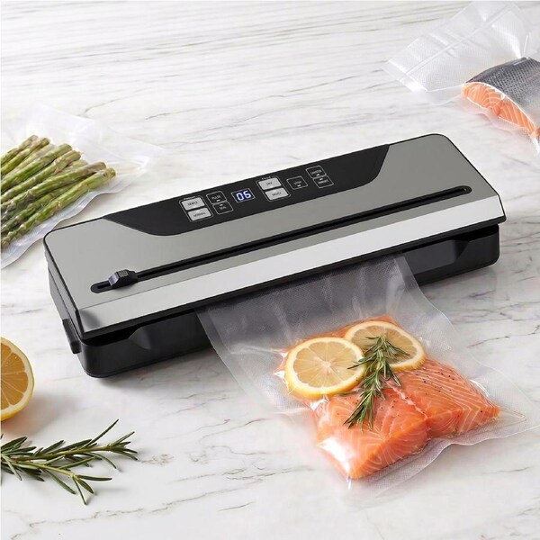 Devanti Food Vacuum Sealer Machine Auto 9 Modes Seal Slide Cutter Black