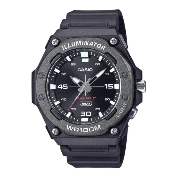 Casio MW-620H-1AV Mens Watch Blue Dial Black Resin Band Analog 100M LED